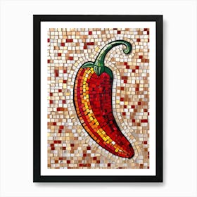 Hot Pepper Mosaic Art Print