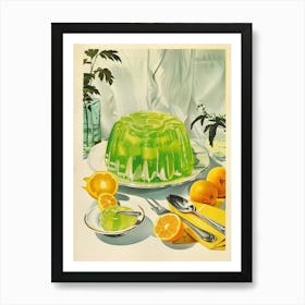 Vibrant Green Jelly Vintage Retro Illustration 1 Art Print
