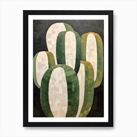 Modern Abstract Cactus Painting Mammillaria Cactus 1 Art Print