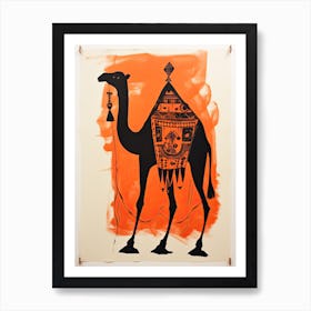 Camel, Woodblock Animal Drawing 1 Art Print