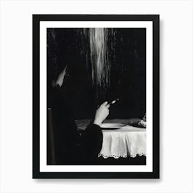 Dark Gothic Woman At A Table Art Print