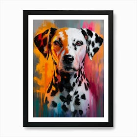 Vibrant Dalmatian Dog Abstract Artwork Art Print