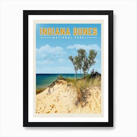 Indiana Dunes Travel Poster Art Print