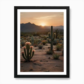 Sunset In The Desert Art Print