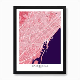 Barcelona Pink Purple Art Print