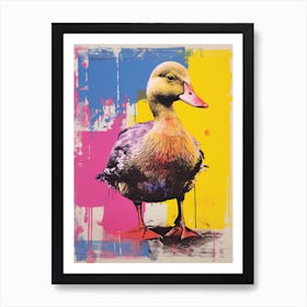 Duck Screen Print Pop Art Inspired 2 Art Print