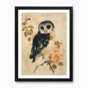 Spectacled Owl Japanese Painting 6 Art Print