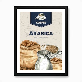 Arabica Coffee — coffee poster, kitchen art print Art Print