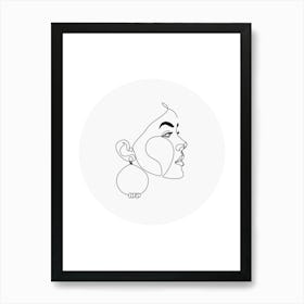 Portrait Of A Woman With Earrings.4 Art Print