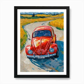 Red Car Plate On The Road Art Print