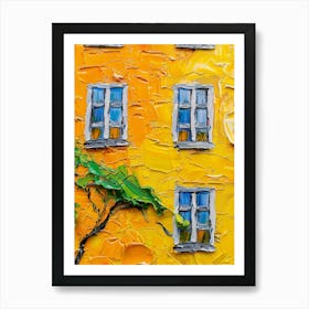 Yellow House With Tree Art Print