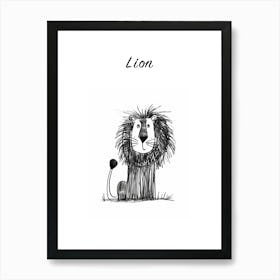 B&W Lion 2 Poster Art Print