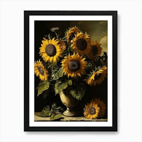 Baroque Floral Still Life Sunflower 3 Art Print