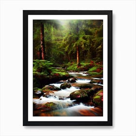 Stream In The Forest 5 Art Print