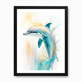 Atlantic Spotted Dolphin Storybook Watercolour  (3) Art Print