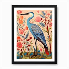 Pink Scandi Great Blue Heron 2 Art Print