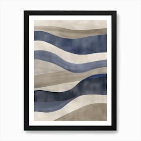 Blue And White Waves 5 Art Print