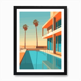 Huntington Beach California Abstract Orange Hues 3 Art Print