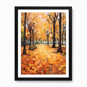 Autumn Gardens Painting Parque Del Retiro Spain 1 Art Print