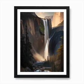 Yosemite Upper Falls, United States Realistic Photograph (3) Art Print