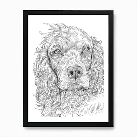 Boykin Spaniel Dog Line Art 1 Art Print