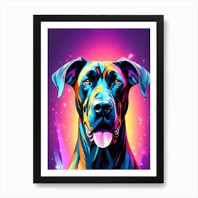 Doberman Pinscher, colorful dog illustration, dog portrait, animal illustration, digital art, pet art, dog artwork, dog drawing, dog painting, dog wallpaper, dog background, dog lover gift, dog décor, dog poster, dog print, pet, dog, vector art, dog art Art Print