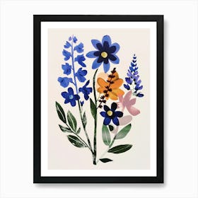 Painted Florals Lilac 1 Art Print