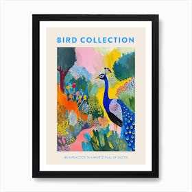 Colourful Brushstroke Peacock 10 Poster Art Print