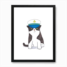 Black & White Cat Art Print