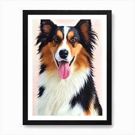 Collie 2 Watercolour Dog Art Print