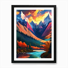Mountain Landscape Painting 1 Art Print