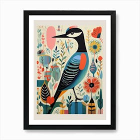 Colourful Scandi Bird Common Loon 2 Art Print