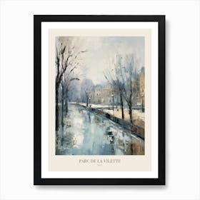 Winter City Park Poster Parc De La Vilette Paris 2 Art Print