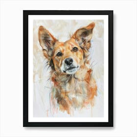 Dog Pastel Watercolour 3 Art Print