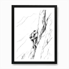 Climber On A Cliff Art Print