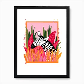 Pink Zebra Art Print