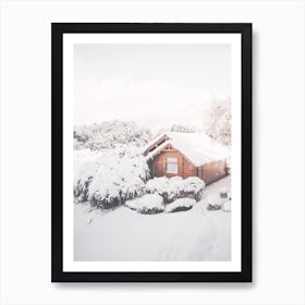 Snow Covered Cabin Art Print