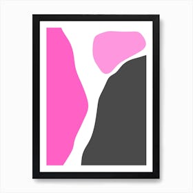 Pink And Grey Abstract Painting Art Print
