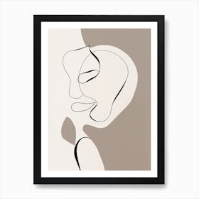 Face Line Art Abstract 7 Art Print