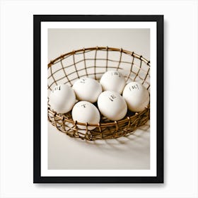 Easter Eggs In A Basket 20 Art Print