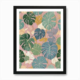 Pastel Abstract Monstera Delicious Monster Cheese Plant Art Print