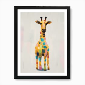 Giraffe Kids Patchwork Painting Art Print