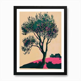 Olive Tree Colourful Illustration 3 Art Print