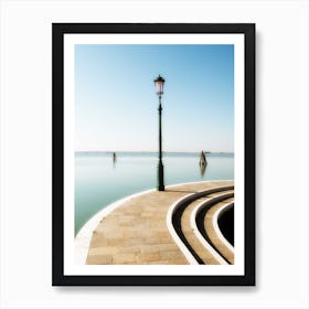 Lone Lamp Post By The Lagoon Art Print