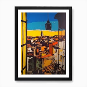 A Window View Of Barcelona In The Style Of Pop Art 1 Art Print