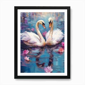 Swans In Love Art Print