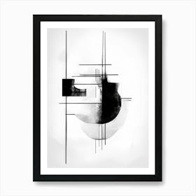 Simplicity Abstract Black And White 2 Art Print
