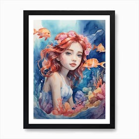 Absolute Reality V16 Dreamlike Underwater Adventure Watercolor 3 Art Print