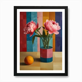 Peonies In A Vase Art Print