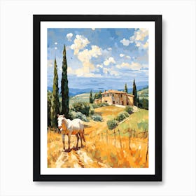 Horses Painting In Tuscany, Italy 3 Art Print